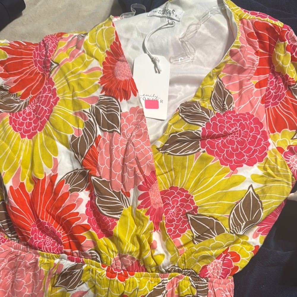 Floral V-Neck Dress - Multicolor